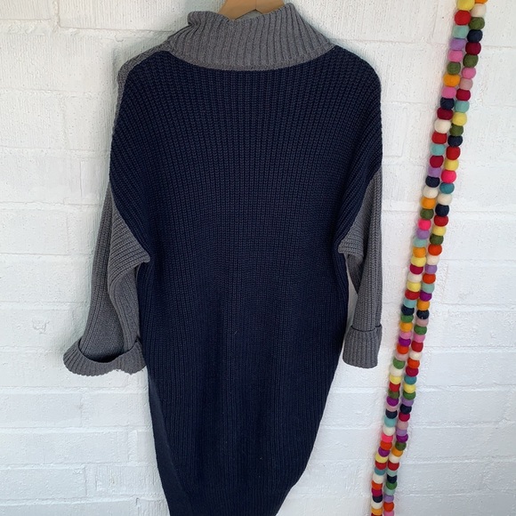 Anthropologie Moth Cuff Sleeve Color Block Tunic Sweater sz S - Picture 8 of 9